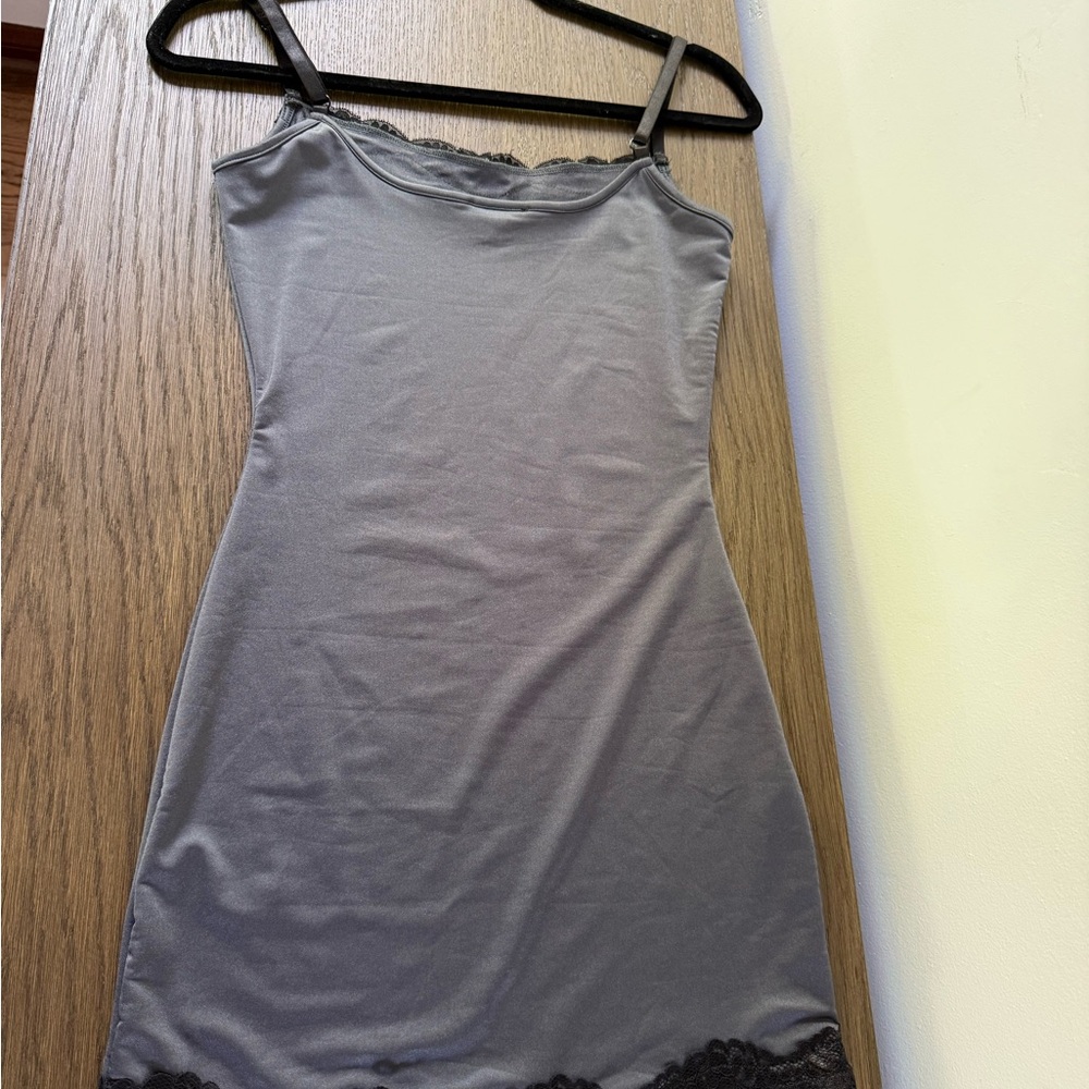 Edikted Charcoal Lace Slip Dress